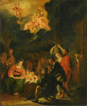 Картина "adoration of the shepherds" художника "кодде питер"