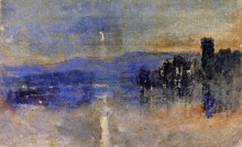 Копия картины "moonlight landscape" художника "кокс дэвид"