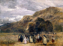 Репродукция картины "a welsh funeral, betwys-y-coed" художника "кокс дэвид"