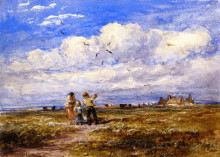 Копия картины "flying the kite" художника "кокс дэвид"
