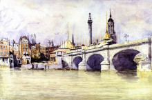 Репродукция картины "the opening of the new london bridge" художника "кокс дэвид"