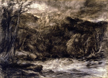 Копия картины "a mountain torrent" художника "кокс дэвид"