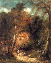 Репродукция картины "wooded landscape" художника "кокс дэвид"