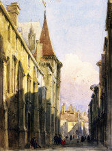 Репродукция картины "street in beauvais" художника "кокс дэвид"