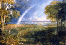 Репродукция картины "junction of the severn and the wye with a rainbow" художника "кокс дэвид"