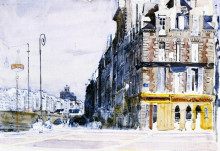 Копия картины "near the pont d&#39;arcole, paris" художника "кокс дэвид"