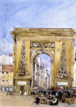 Картина "porte st. denis, paris" художника "кокс дэвид"