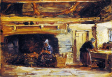 Картина "cottage interior" художника "кокс дэвид"