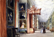 Репродукция картины "the long gallery, hardwick hall, derbyshire" художника "кокс дэвид"