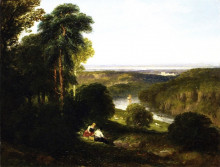 Репродукция картины "the wyndcliff, river wye" художника "кокс дэвид"