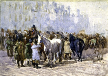 Репродукция картины "the birmingham horse fair" художника "кокс дэвид"