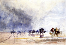 Репродукция картины "crossing lancaster sands" художника "кокс дэвид"