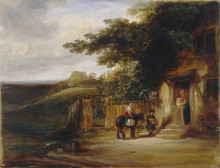 Копия картины "the cottage door" художника "коллинз уильям"