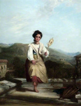 Картина "spinning girl of sorrento" художника "коллинз уильям"