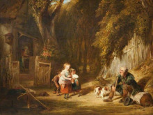 Репродукция картины "cottage hospitality" художника "коллинз уильям"