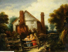 Копия картины "english cottage scene" художника "коллинз уильям"