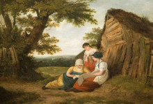 Репродукция картины "landscape with three figures" художника "коллинз уильям"