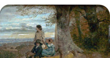 Репродукция картины "three children under a tree" художника "коллинз уильям"