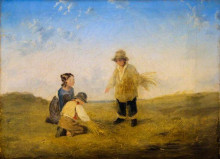 Репродукция картины "three figures gathering wheat" художника "коллинз уильям"