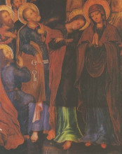 Картина "fragment of the icon the elevation of christ into heaven from the maniava hermitage iconostasis" художника "кондзелевич иов"