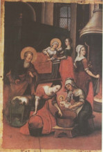 Копия картины "icon the nativity of virgin mary (fragment)" художника "кондзелевич иов"