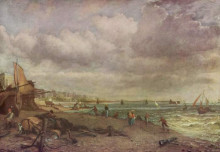 Копия картины "морской берег и подвесной мост. брайтон (пирс в брайтоне)" художника "констебл джон"