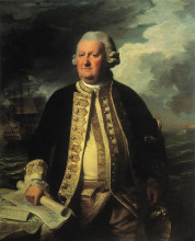 Репродукция картины "кларк гейтон, адмирал белой эскадры" художника "копли джон синглтон"