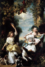 Копия картины "три младшиедочери георга iii" художника "копли джон синглтон"