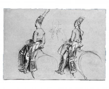 Репродукция картины "фигуры двух всадников" художника "копли джон синглтон"