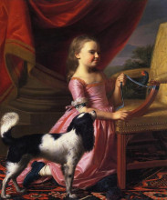 Репродукция картины "девушка с птицей и собакой" художника "копли джон синглтон"