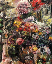 Копия картины "still life with chrysanthemums and amaryllis" художника "коринт ловис"