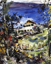 Картина "the walchensee, country house with washing on the line" художника "коринт ловис"