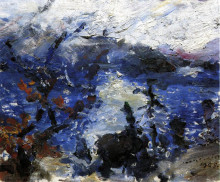 Репродукция картины "the walchensee-mountains wreathed in cloud" художника "коринт ловис"