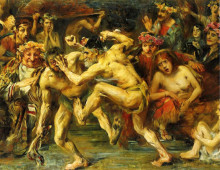 Копия картины "odysseus fighting with the beggar" художника "коринт ловис"
