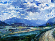 Репродукция картины "inn valley landscape" художника "коринт ловис"