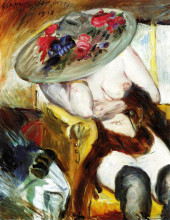 Копия картины "italian woman in a yellow chair" художника "коринт ловис"