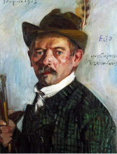 Копия картины "self-portrait in a tyrolean hat" художника "коринт ловис"