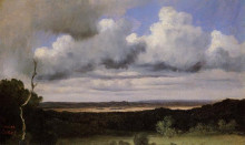 Копия картины "фонтенбло, буря над равниной" художника "коро камиль"