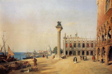 Картина "венеция. вид на набережную скьявони" художника "коро камиль"