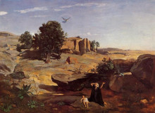 Копия картины "агарь в пустыне" художника "коро камиль"