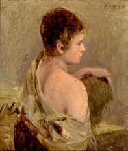 Репродукция картины "юноша с обнаженными плечами" художника "коро камиль"