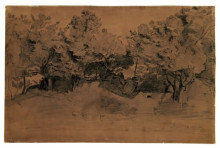 Репродукция картины "landscape of royat, study of trees" художника "коро камиль"
