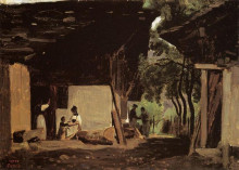Картина "вход в шале в бернских альпах" художника "коро камиль"