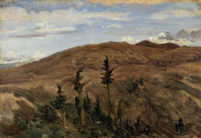 Репродукция картины "горы в оверни" художника "коро камиль"
