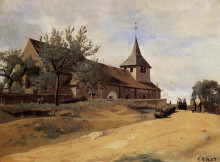 Репродукция картины "церковь в лорме" художника "коро камиль"