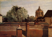 Копия картины "колокольня церкви святого патерна в орлеане" художника "коро камиль"
