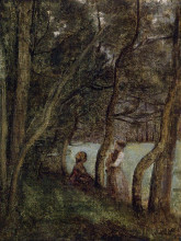 Картина "алленж, верхняя савойя. фигуры под деревьями" художника "коро камиль"