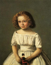 Копия картины "портрет мадам ланжерон в возрасте четырех лет" художника "коро камиль"