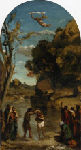 Копия картины "крещение христа (этюд)" художника "коро камиль"