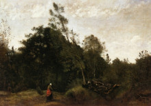 Репродукция картины "лесная поляна в лимузене" художника "коро камиль"